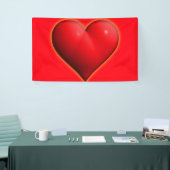 Glühendes rotes 3D-Herz Banner (Messeveranstaltung)