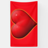 Glühendes rotes 3D-Herz Banner (Vertikal)