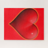 Glühendes rotes 3D-Herz Puzzle (Horizontal)