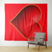 Glühendes rotes 3D-Herz Wandteppich (Beispiel (Horizontal))