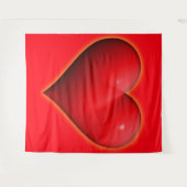 Glühendes rotes 3D-Herz Wandteppich (Vorderseite (Horizontal))