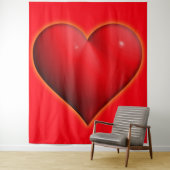 Glühendes rotes 3D-Herz Wandteppich (Beispiel)