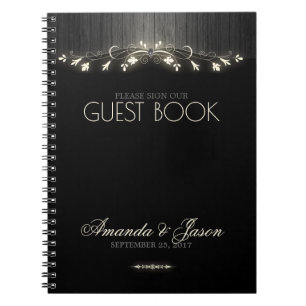 Glühendes Schwarz-Weiß-Gästebuch hhn02 Notizblock