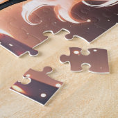 Glühendes Schwarzes verzaubertes Einhorn Puzzle (Seite)