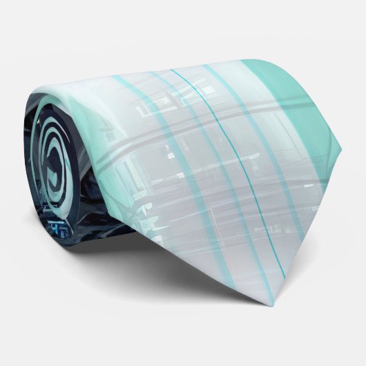 Glühendes Sci-Fi Synthetic Cyber Tech Glasfaser Krawatte (Gerollt)