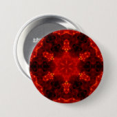 Glühendes Snowflake Orange Gradient Kaleidoskop Button (Vorne & Hinten)