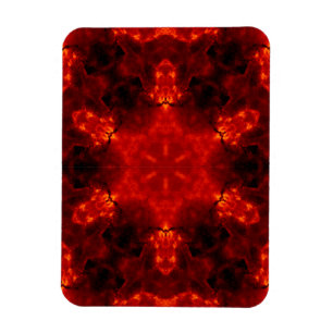 Glühendes Snowflake Orange Gradient Kaleidoskop Magnet