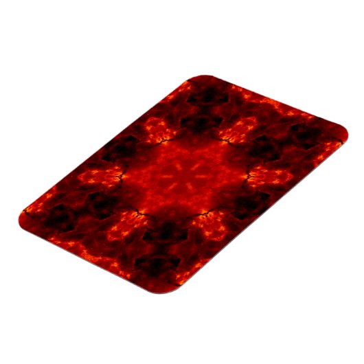 Glühendes Snowflake Orange Gradient Kaleidoskop Magnet (Linke Seite)