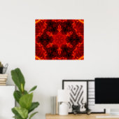 Glühendes Snowflake Orange Gradient Kaleidoskop Poster (Heimbüro)