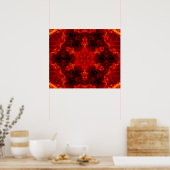 Glühendes Snowflake Orange Gradient Kaleidoskop Poster (Küche)