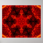 Glühendes Snowflake Orange Gradient Kaleidoskop Poster (Vorne)