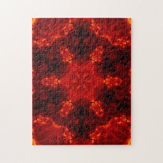 Glühendes Snowflake Orange Gradient Kaleidoskop Puzzle (Vertikal)