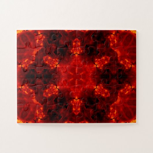 Glühendes Snowflake Orange Gradient Kaleidoskop Puzzle (Horizontal)