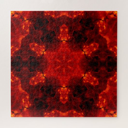 Glühendes Snowflake Orange Gradient Kaleidoskop Puzzle (Horizontal)