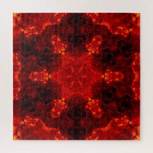 Glühendes Snowflake Orange Gradient Kaleidoskop Puzzle (Vertikal)