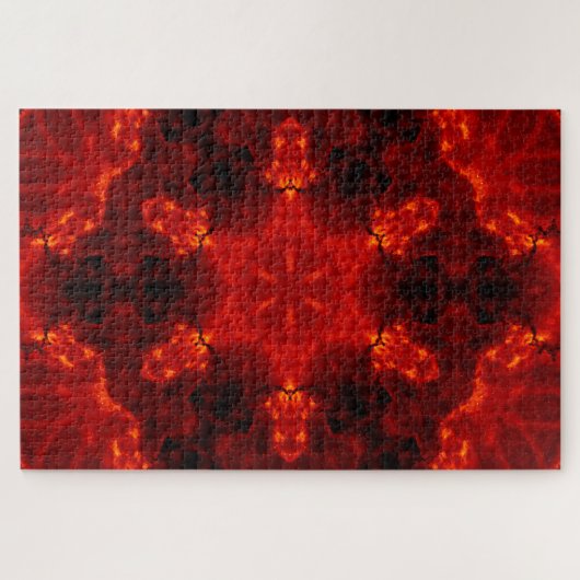 Glühendes Snowflake Orange Gradient Kaleidoskop Puzzle (Horizontal)