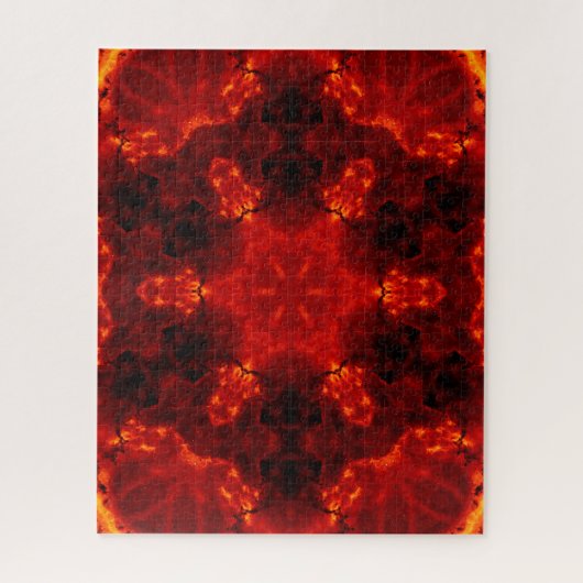 Glühendes Snowflake Orange Gradient Kaleidoskop Puzzle (Vertikal)