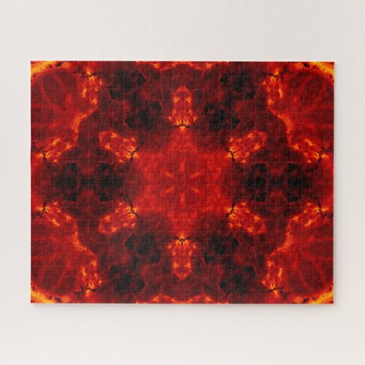 Glühendes Snowflake Orange Gradient Kaleidoskop Puzzle (Horizontal)