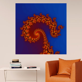 Glühendes Spiral Fraktal Poster