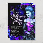 Glühendes Totes Mädchen Lila Rose Halloween-Party Einladung (Vorne/Hinten)