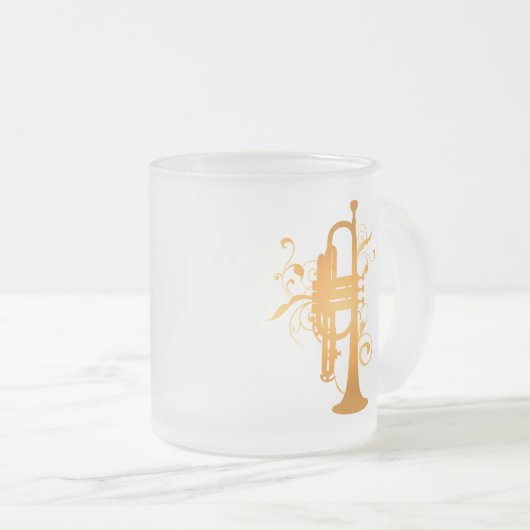 Glühendes Trompete-Musik-Geschenk Mattglastasse (VorderseiteRechts)