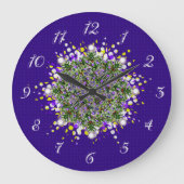 Glühendes Weihnachtsbaum-Fraktal Große Wanduhr (Vorderseite)