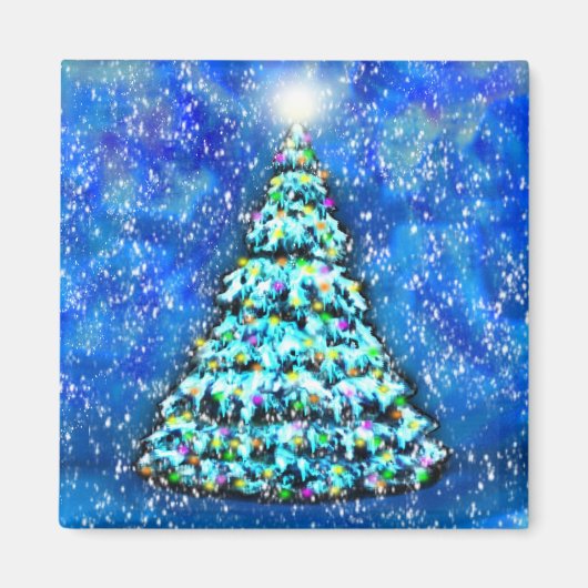 Glühendes Weihnachtsbaummagnet Magnet (Vorne)