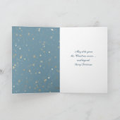 Glühendes Weihnachtslicht auf einer Bank Feiertagskarte (Innenseite)