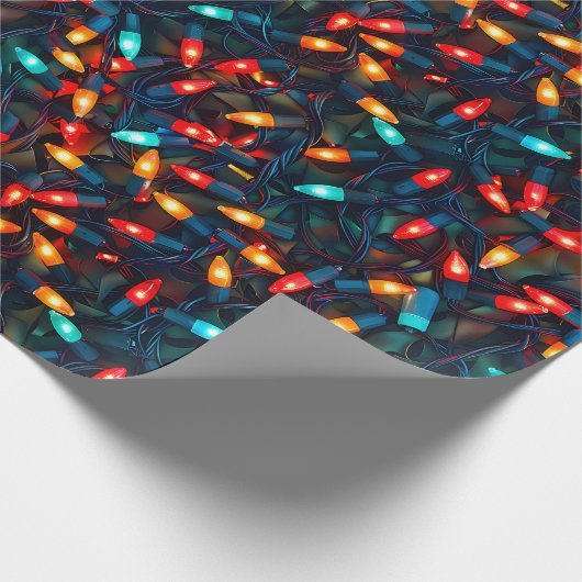 Glühendes Weihnachtslichtmuster Geschenkpapier (Ecke)
