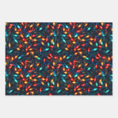 Glühendes Weihnachtslichtmuster Geschenkpapier Set (Vorderseite)