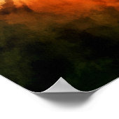 Glühendes Weizenfeld in einem orangefarbenen Sonne Poster (Ecke)