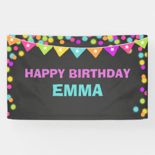 Glühengeburtstagsfahne Disco-Party Neonlaser-Umbau Banner