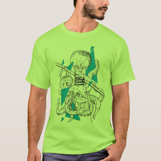 Glühkraken Octopus Glühbirne Shirt Herren