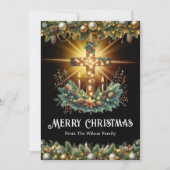 Glühkreuz | Black Background Weihnachtskarte Feiertagskarte (Vorderseite)