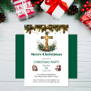 Glühkreuz   Christliche Weihnachten Einladung