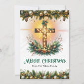 Glühkreuz | Christliche Weihnachtskarte Feiertagskarte (Vorderseite)