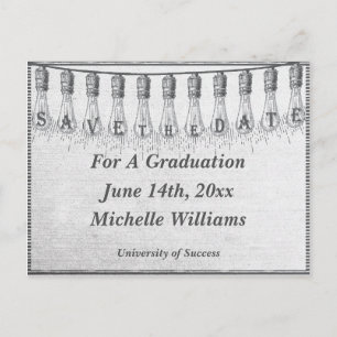 Glühlampe-Abschluss Edison Save the Date Ankündigungspostkarte