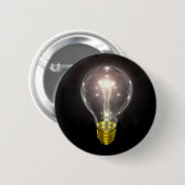 Glühlampe auf Schwarzem 3-Zoll-Aufflackern Button (Vorne & Hinten)