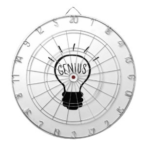 Glühlampe in Schwarzweiss Dartscheibe