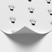 Glühlampe in Schwarzweiss Geschenkpapier (Ecke)