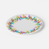 Glühlampe-Kranz Pappteller (Schrägansicht)