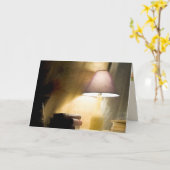 Glühlampe mit alten Büchern Impressionismus Karte (Gelbe Blume)