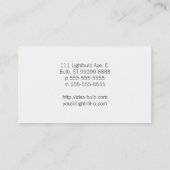 Glühlampe Visitenkarte (Rückseite)