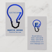 Glühlampeblau der Services des Elektrikers Visitenkarte (Vorne/Hinten)