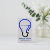 Glühlampeblau der Services des Elektrikers Visitenkarte (Stehend Vorderseite)