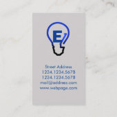 Glühlampeblau der Services des Elektrikers Visitenkarte (Rückseite)