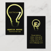 Glühlampegelb der Services des Elektrikers Visitenkarte (Vorne/Hinten)