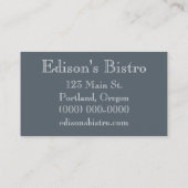 Glühlampen Edison Visitenkarte (Rückseite)