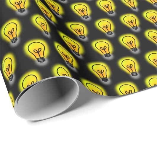 Glühlampen Geschenkpapier (Rolleneckpunkt)