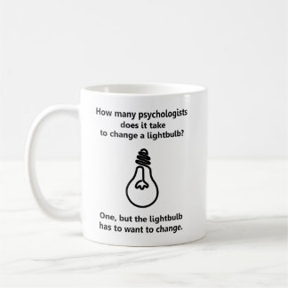 Glühlampen-Spaßwitz wievieler Psychologen Kaffeetasse